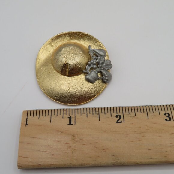 Ultra Craft Vintage Hat Gold Tone Brooch - Picture 7 of 7